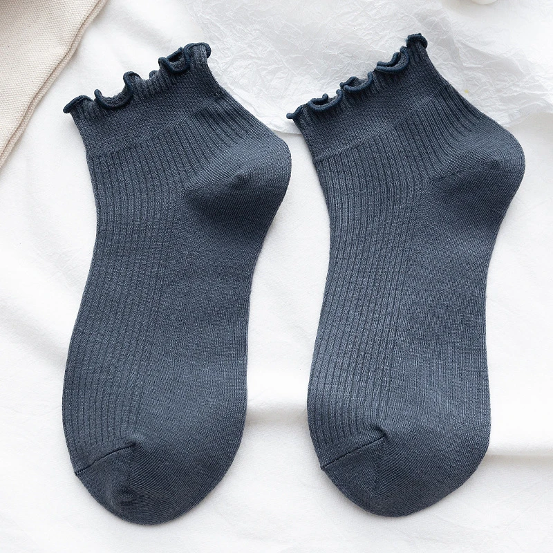 

5Pairs For Women Girls Soft Cotton Casual Fashion Shallow Mouth lace Short Ankle Socks Slippers Female Summer Gift