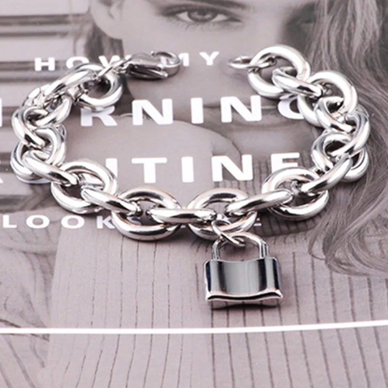Парные браслеты из нержавеющей стали Женская цепочка на руку модный браслет с