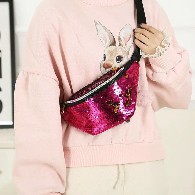 

Women Fashion Reversible Mermaid Sequins Travel Waist Packs Holiday Money Belt Wallet Glitter Bum Bag 2020 New Arrival