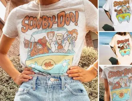 

wangqin Cartoon printwangqin summer round neck short-sleeved female kawaii animal short-sleeved letters oversized T-shirt