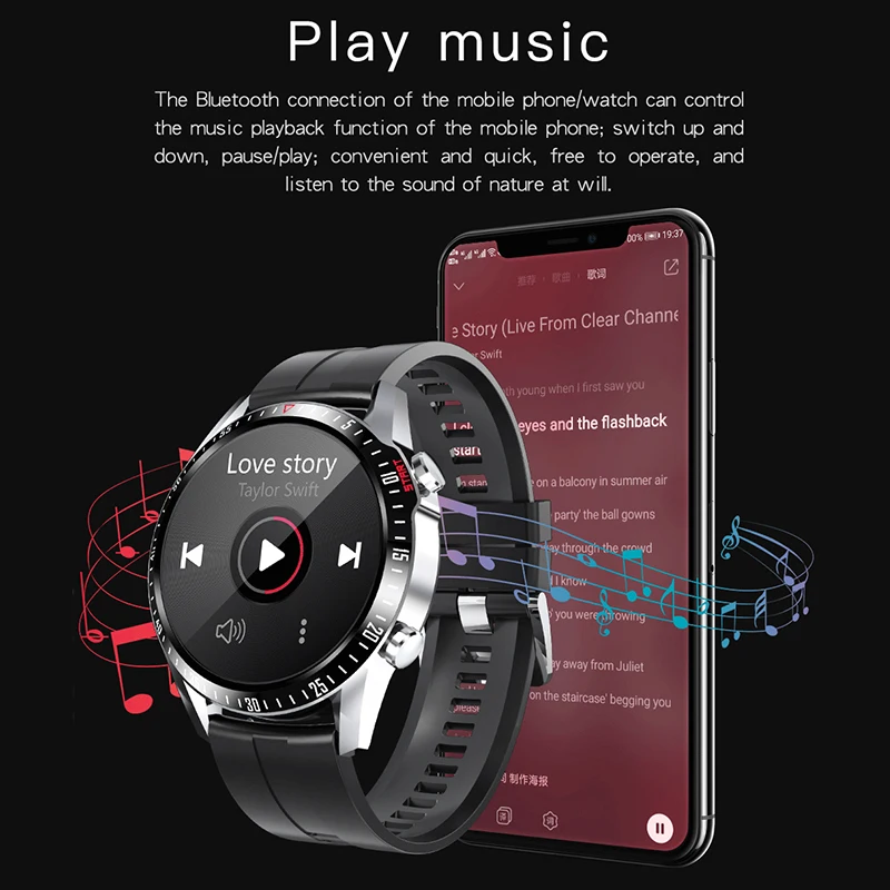 

2020 smart warch man Bluetooth call watches heart rate monitor body temperature health monitoring Smartwatch for apple huawei