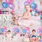 Фон для фотосъемки новорожденных с изображением мороженого воздушных шаров подарков сладкой ваты детский портрет вечерние декоративный реквизит для фотостудии