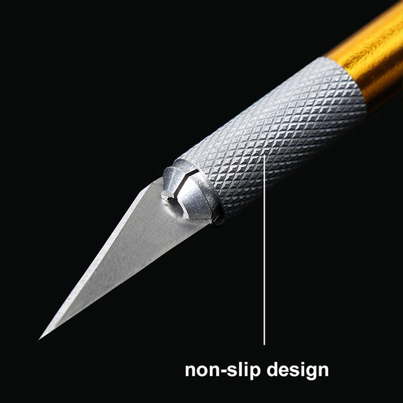 

6Pcs Metal Handle Non-Slip Knife With Blade Scalpel Cutter Engrave Multi-color