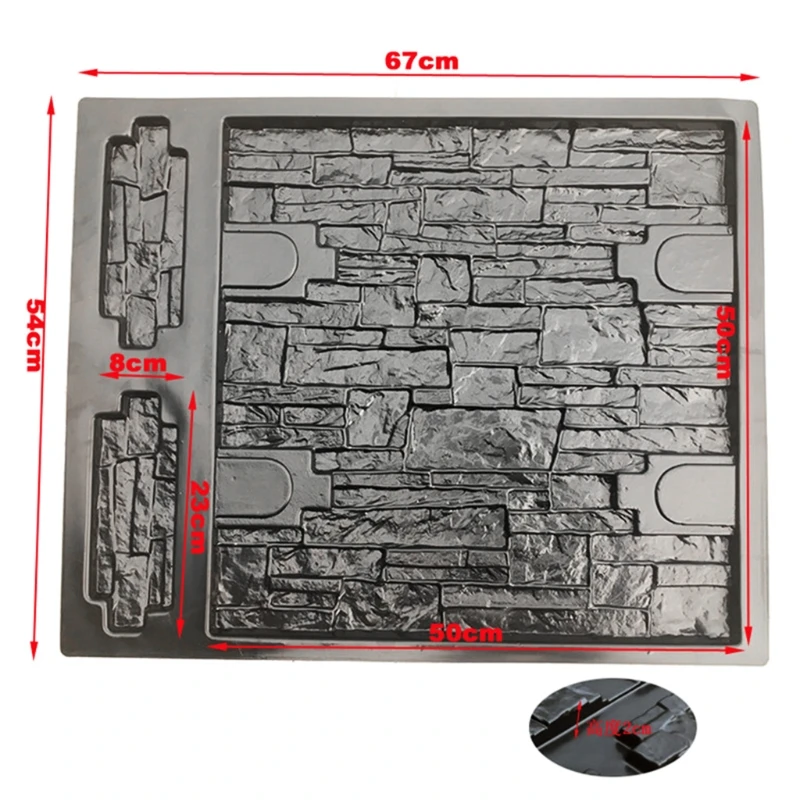 Description Picture 4 of itemPlastic Molds wall Concrete Plaster Garden House Wall Stone Tiles Stone Mold Cement Bricks Maker Mould Decorative Moulds P15F
