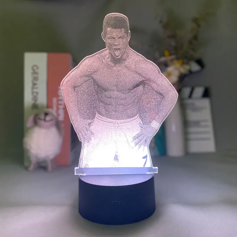 Лампа с 3d-изображением Криштиану Роналду, светодиодный ночсветильник для спальни, украшение с управлением через приложение, крутой подарок...