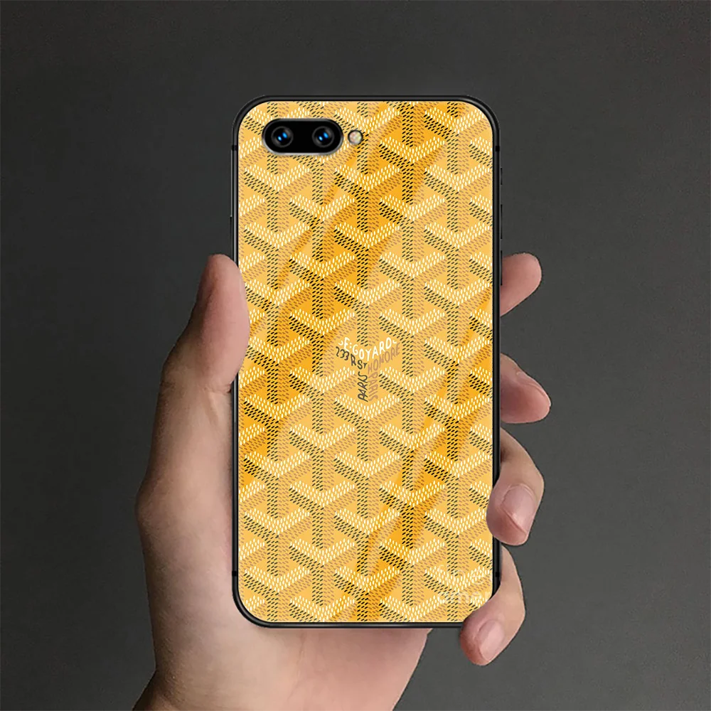 

Colorful Brand Goyard Phone Tempered Glass Case Cover For Huawei Honor 7 8 9 10 20 A X I Lite 3D Tpu Phone case