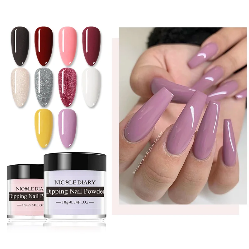 Порошок NICOLE DIARY10ml для акриловых ногтей цветной Блестящий Хромовый пигмент без