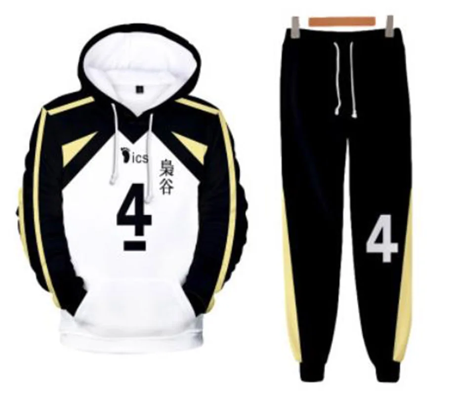 

Haikyuu!! Tobio Kageyama Cosplay Costume Jersey High Kyuu Uniform Hooded Sweater Sport Wear Pants Set Hot Sale Two Piece Suit