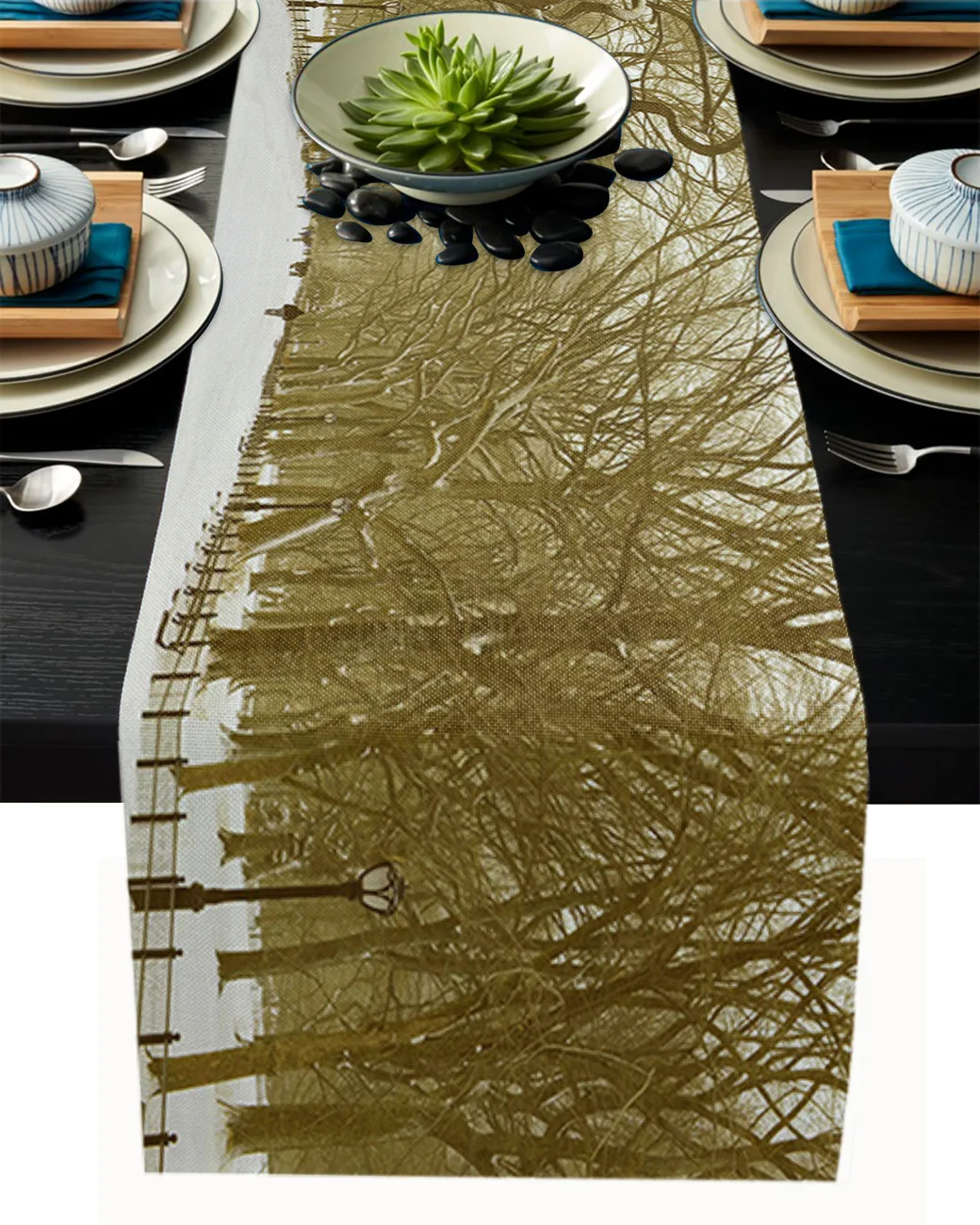 Снега Настольная дорожка свадебный стол Декор вечерние обеденный домашняя