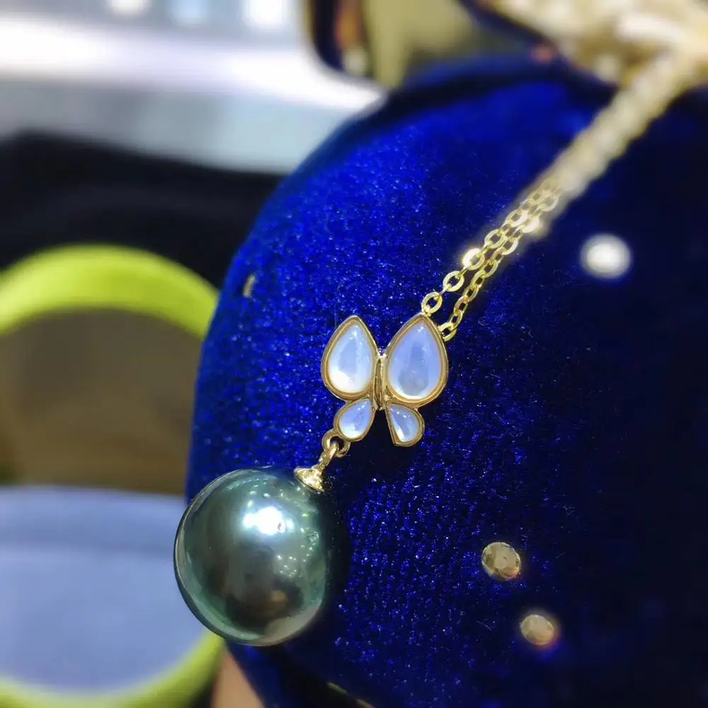 

Butterfly 18K Yellow Gold Pendant Mountings Settings AU750 Jewelry Findings for Pearls Coral Agate Crystal Beads Stones