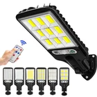 Светодиодный уличный фонарь на солнечной батарее s COB + SMD, уличный фонарь с 3 режимами светильник, водонепроницаемый датчик движения, светильник для сада, патио