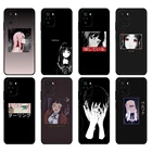 Черный чехол из ТПУ для Xiaomi Redmi 9T, чехол для Redmi Note 9T, Note 10 Pro, чехол с грустным японским аниме в эстетике