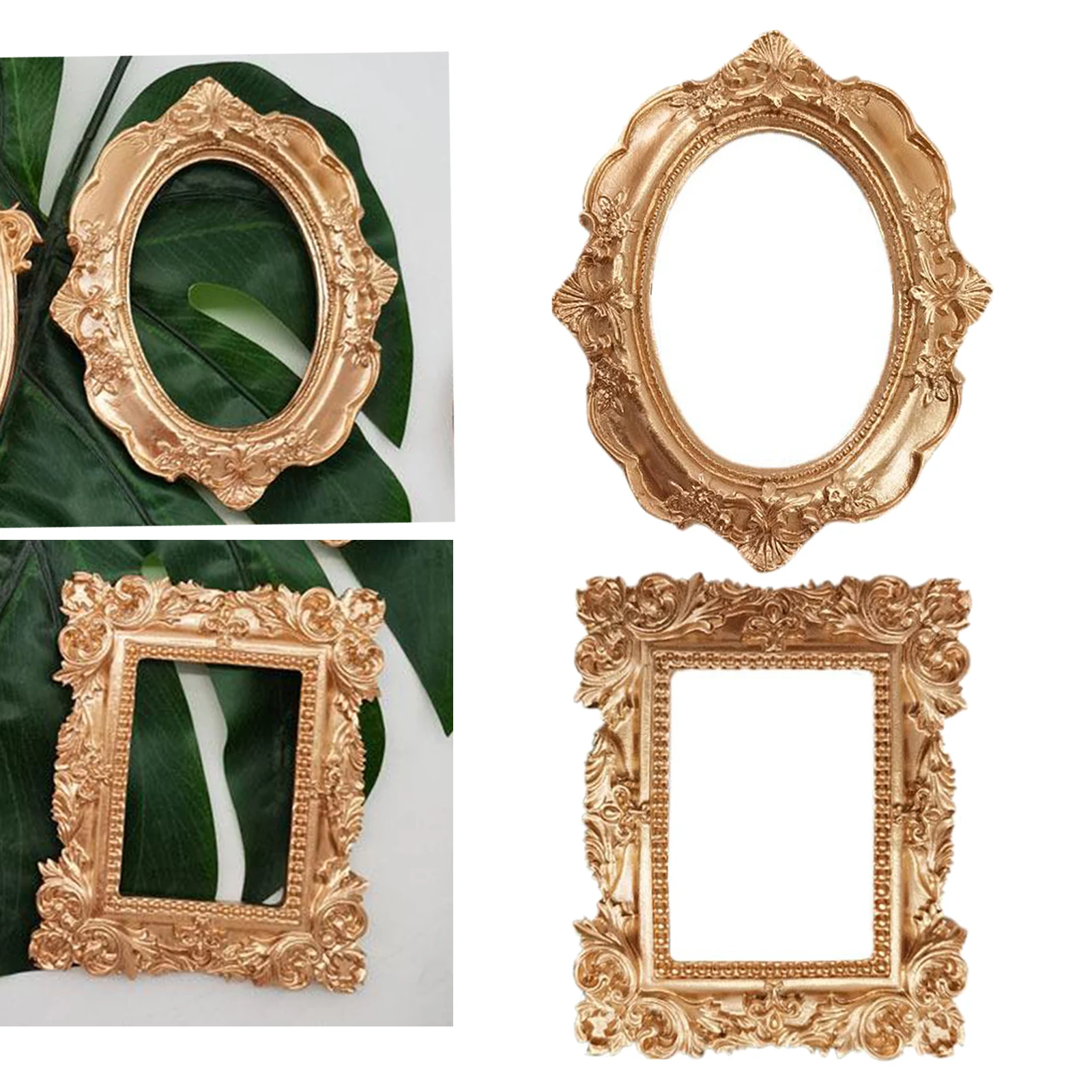 

Golden Retro Photo Frame Nail Art Jewelry Decoration Home Decoration Photography Background Shooting Photo Props