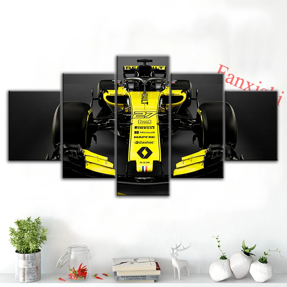 Автомобильные плакаты и принты Renault RS 18 F1 5 шт. настенные художественные модульные