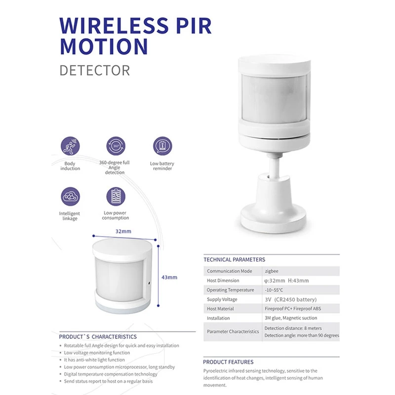 

Intelligent Security, Infrared Detector Infrared Human Sensor Intelligent Linkage for Office Home