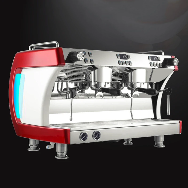 

High Power Double Nozzle Semiautomatic Coffee Maker Stainless Steel Semi-Automatic Espresso Machine