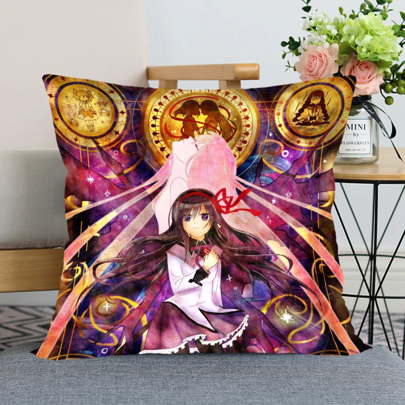 

Best Sell Mahou Shoujo Madoka Pillow Case For Home Decorative Pillows Cover Invisible Zippered Throw PillowCases 40X40,45X45cm