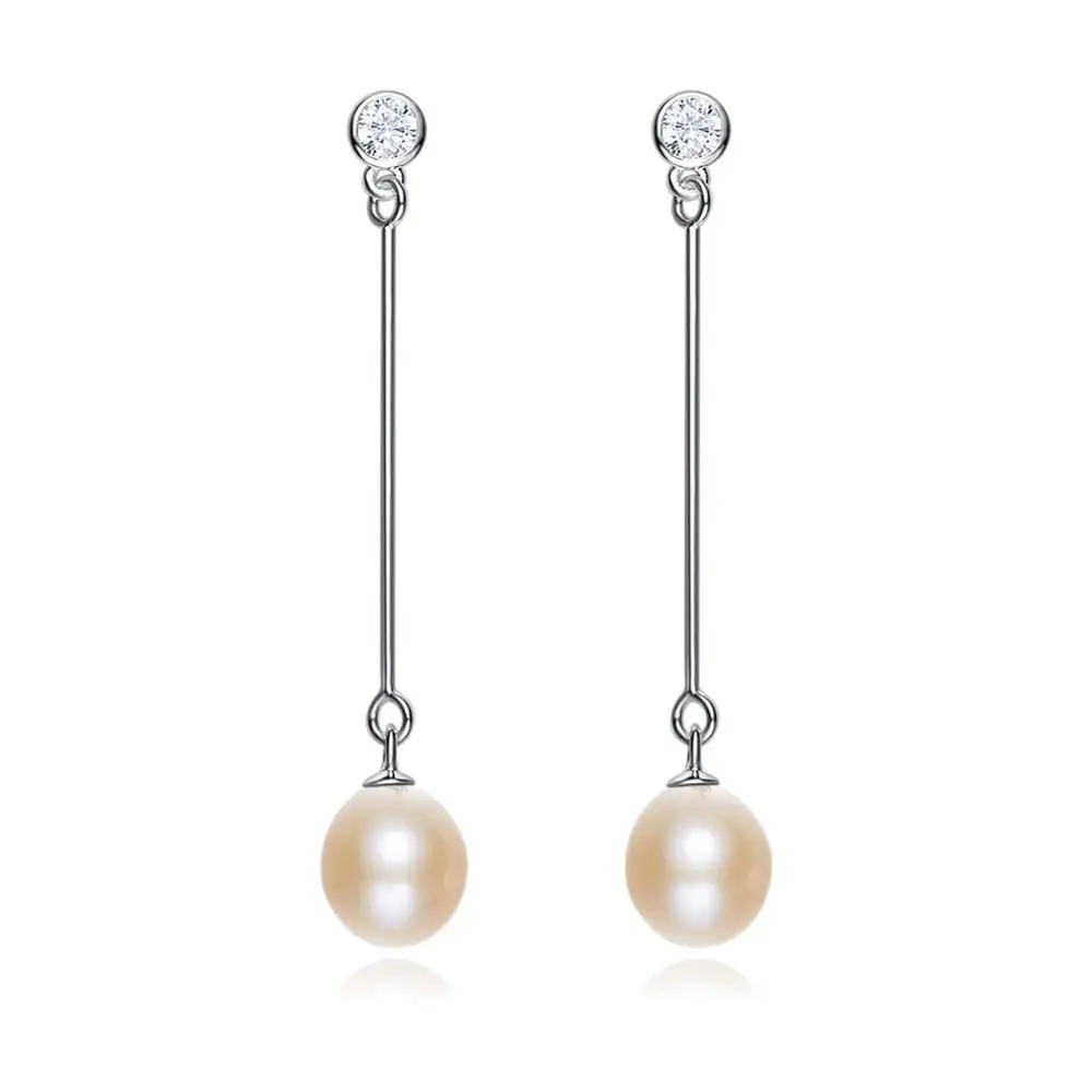 Серьги-подвески из серебра 925 пробы с искусственным жемчугом | Украшения и