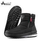 Мужские зимние ботинки, черные водонепроницаемые ботильоны на нескользящей толстой плюшевой подкладке, повседневные кроссовки для пар, размеры 36-47, 2019