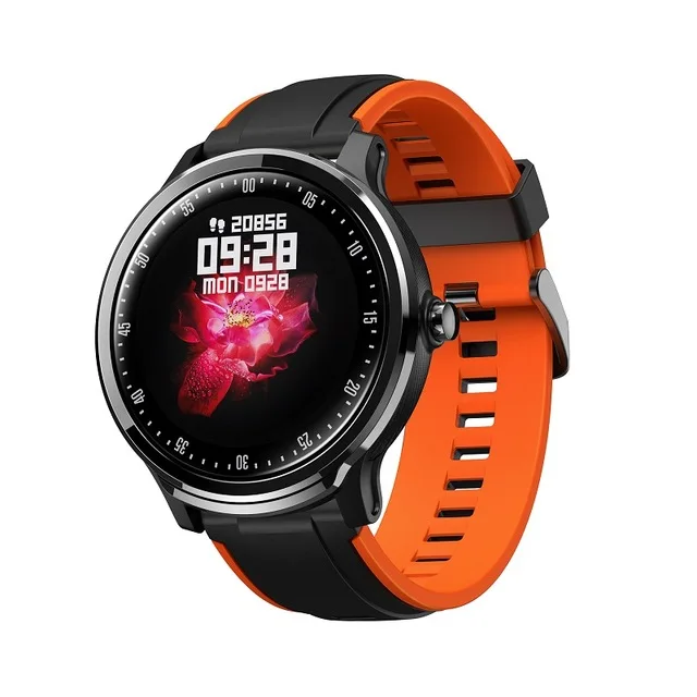 black-orange Смарт-часы SN80, IP68, водонепроницаемые, 1,3 дюймов, полный сенсорный круглый экран, кислород крови, мужские спортивные Смарт-часы для Android IOS - Цвет: black-orange