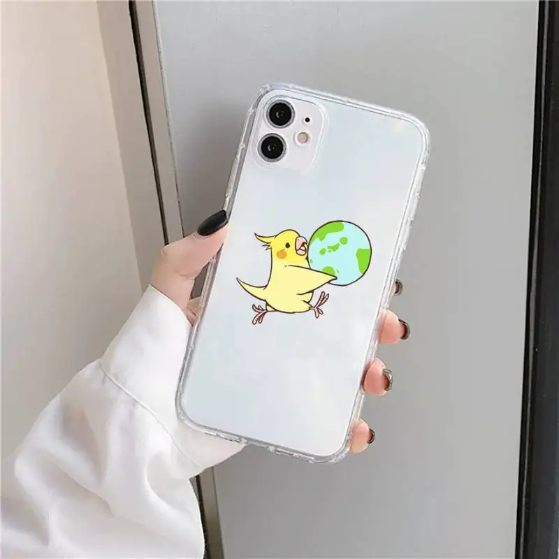 

Cartoon cute animal Elephant Bird Rabbit Phone Case Transparent for iPhone 11 12 mini pro XS MAX 8 7 6 6S Plus X 5S SE 2020 XR