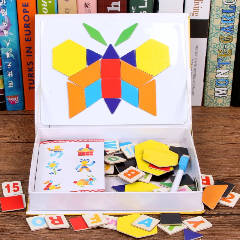 Детский многофункциональный магнитный пазл мозаика креативная головоломка