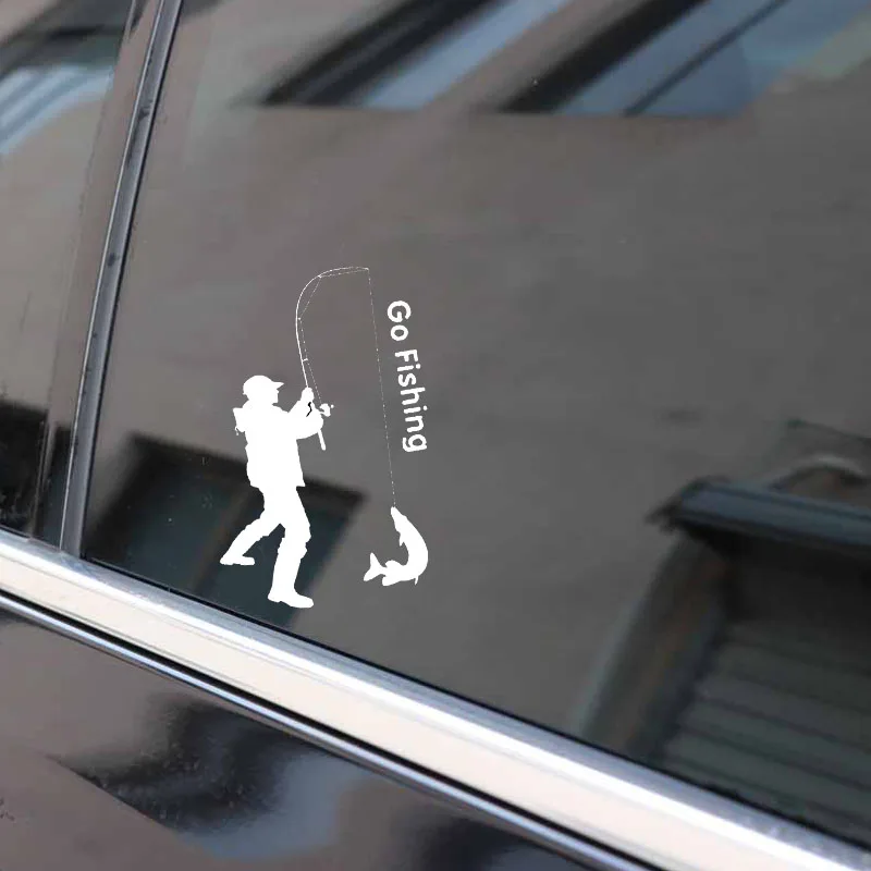 

Hot Go Fishing Fashion Animal Car Stickers and Decals Laptop Motorcycle Car Decorative KK15*9cm Vinyl