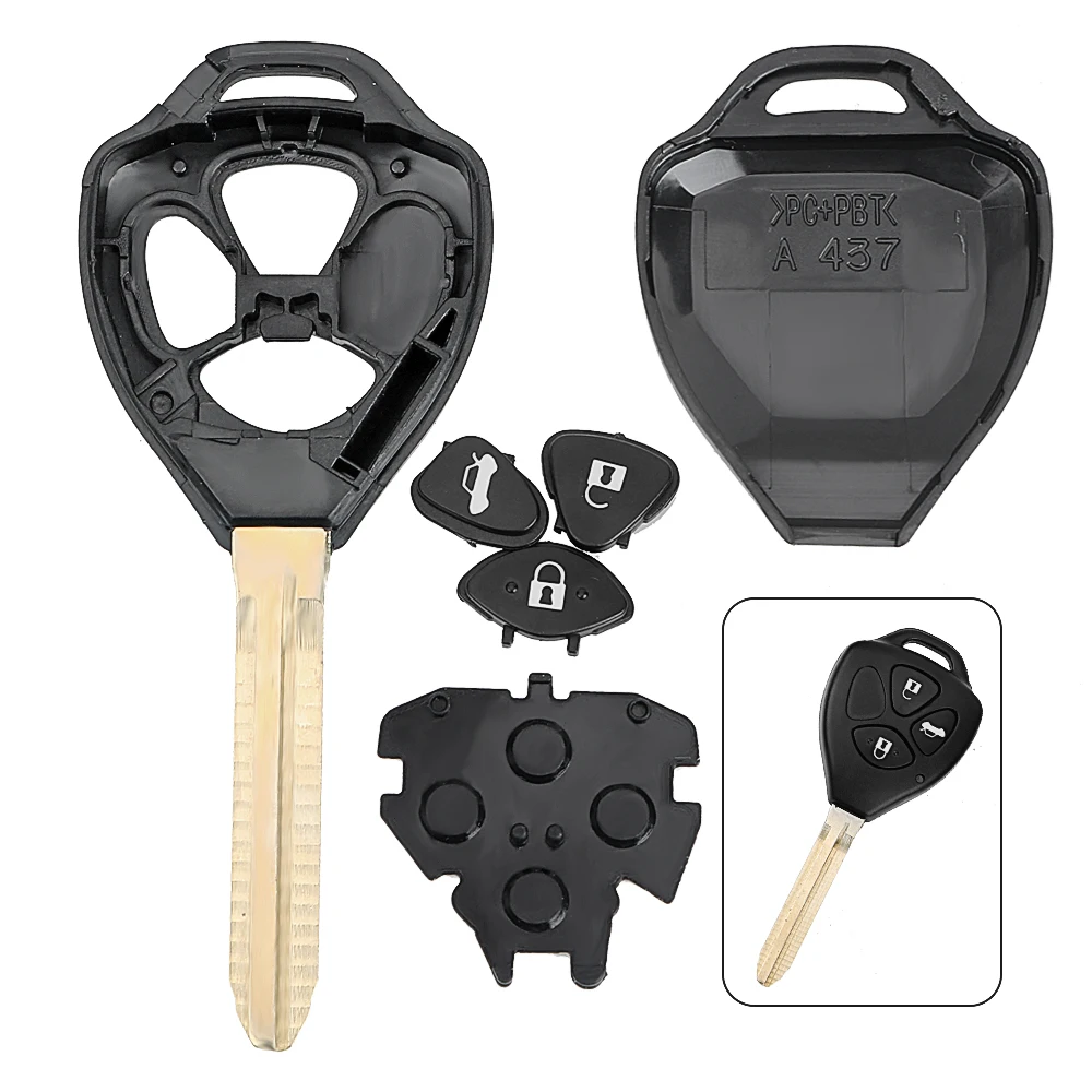 Чехол для автомобильного ключа с 2 кнопками и 3 Toyota Camry Corolla RAV4 REIZ Alphard Toy43|Ключ от