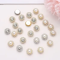 flower clothing decorations apparel sewing wedding dress pearl button rhinestone buttons hat accessories pearl hairpins