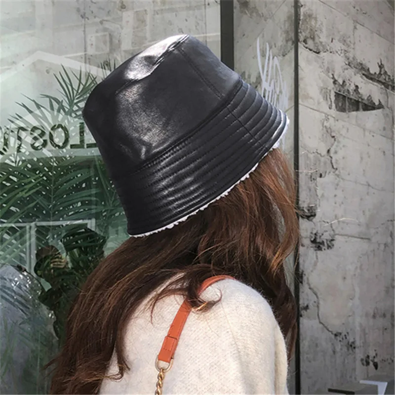 Осенне зимняя шляпа YOYOCORN женская кожаная Панама с куполом британская ретро плюс