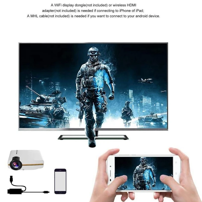 Портативный HDMI Мультимедийный Домашний кинотеатр ЖК изображение HD