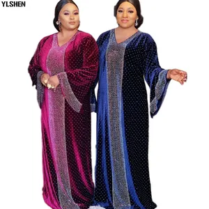 Африканские платья для женщин Дашики вельветовое мусульманское платье африканская одежда наивысшего качества Халат африканская женская одежда размера плюс