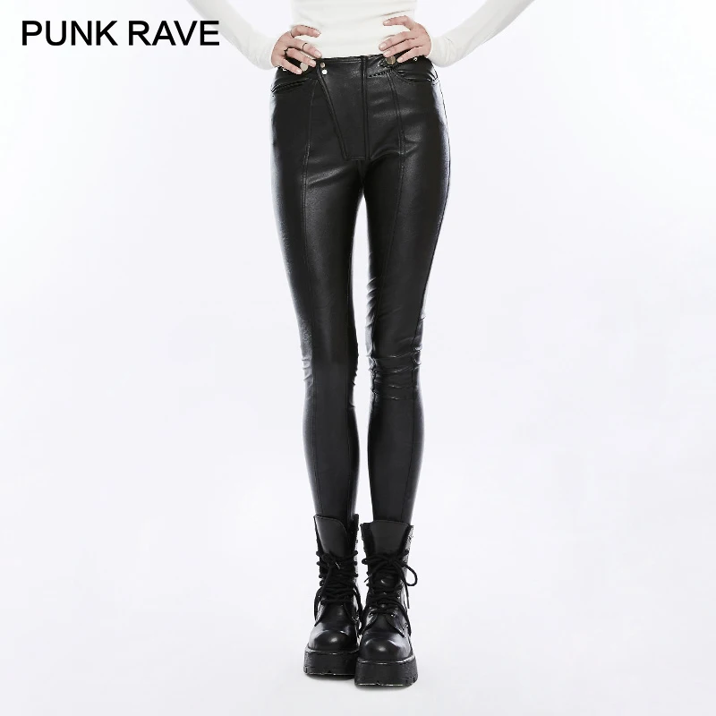 Женские байкерские брюки карандаш черные эластичные облегающие из