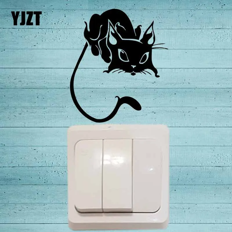 

YJZT Творческий животных Мышь виниловый стикер для переключателя Наклейка на стену современное искусство домашний декор S19-0082