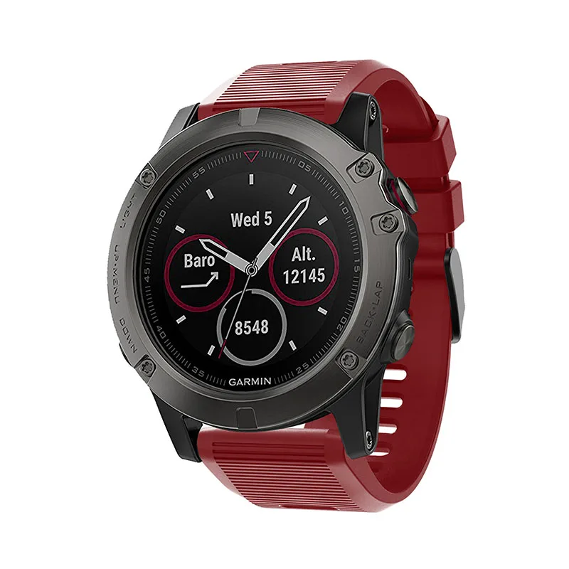 Ремешок силиконовый для Garmin Fenix 6X 5X Plus 3 3HR Pro спортивный быстросъемный