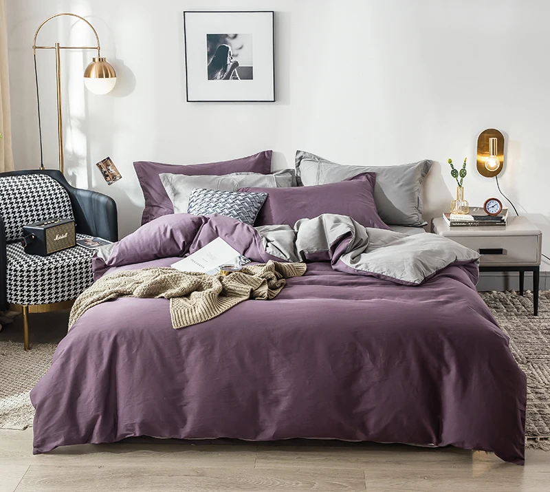 Пододеяльник из 100% хлопка однотонное покрывало ткани для двух и человек