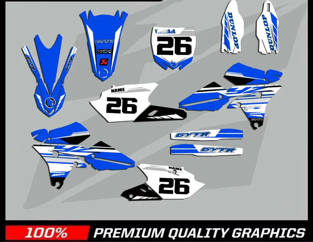 Мотоциклетный YZ450F команда графики фоны наклейки Наборы для Yamaha YZF450 2010 2011 2012 2013 450