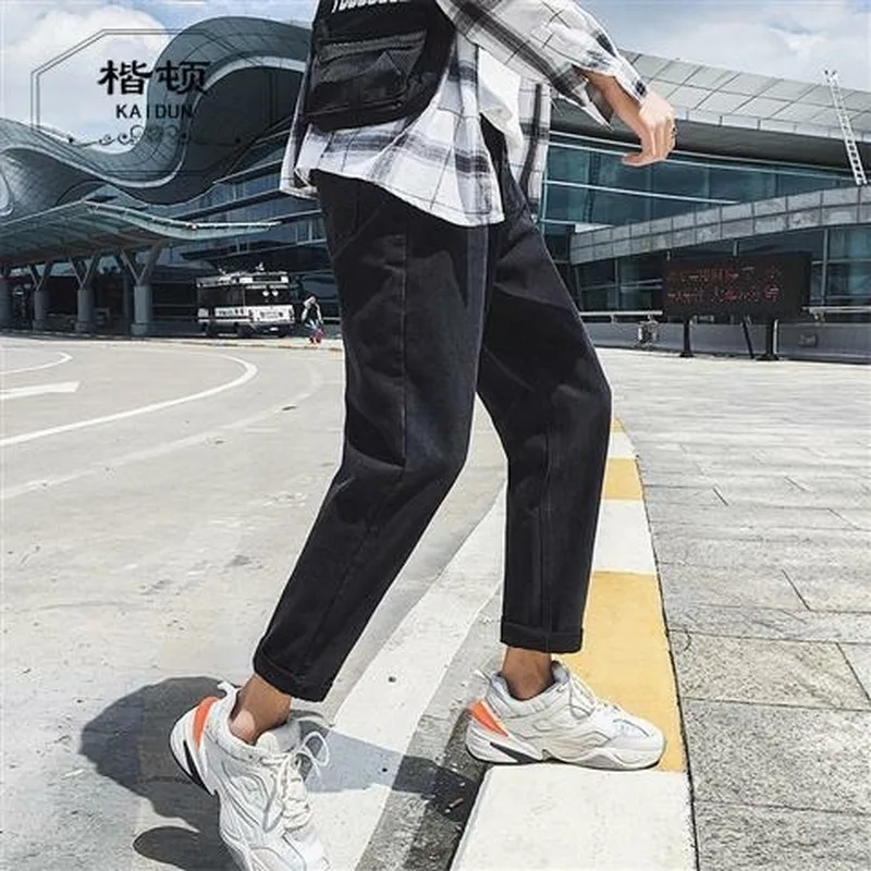 

Men Jeans Straight Vintage Harem Denim Trousers Loose All-match Student Streetwear Spring Autumn Bottoms Korean Style Chic New