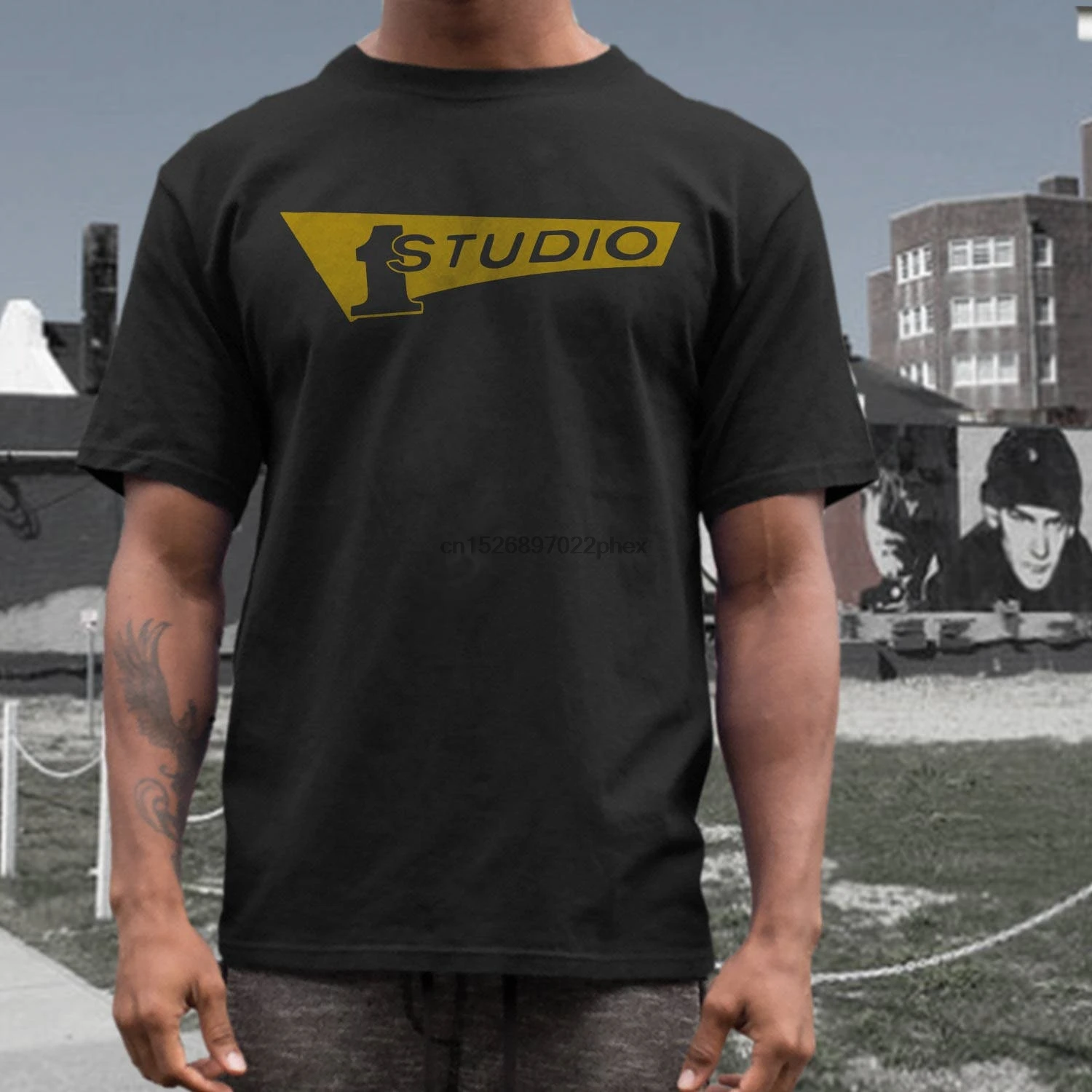 Студия одна футболка Трафаретный принт короткий рукав регги даб СКА хлопок