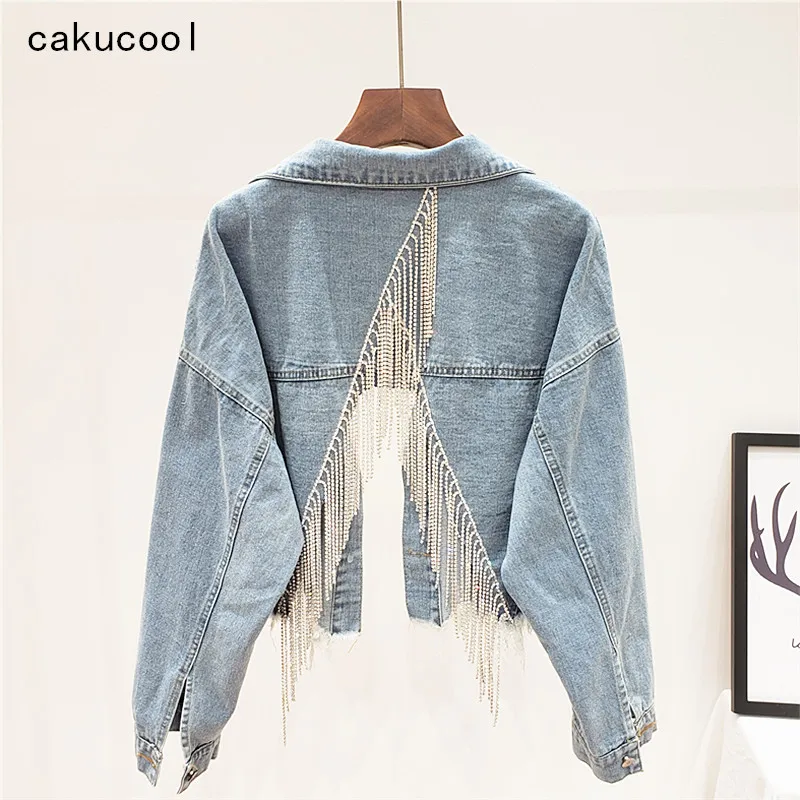 Куртка Cakucool женская джинсовая в стиле бохо свободная короткая куртка-бомбер из