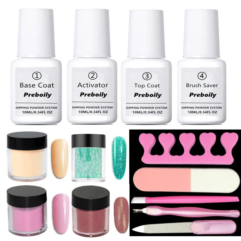 13pcs Set8 13 шт./компл. поднос для ногтей порошок с погружения основание активатор вставка из жидкого геля для ногтей Цвет натуральный сухой без УФ светодиодная лампа - Цвет: 13pcs Set8