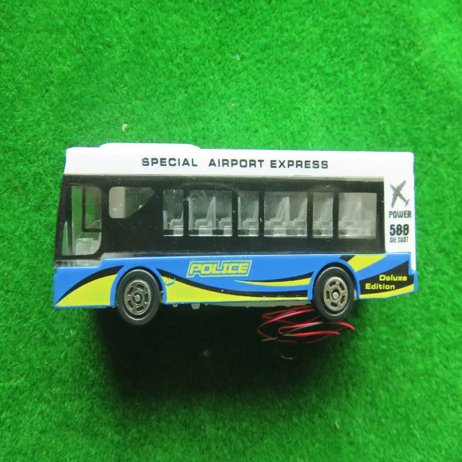 6 шт./лот модель автобуса с 12V светодиодным освещением масштаб аэропорта автобус