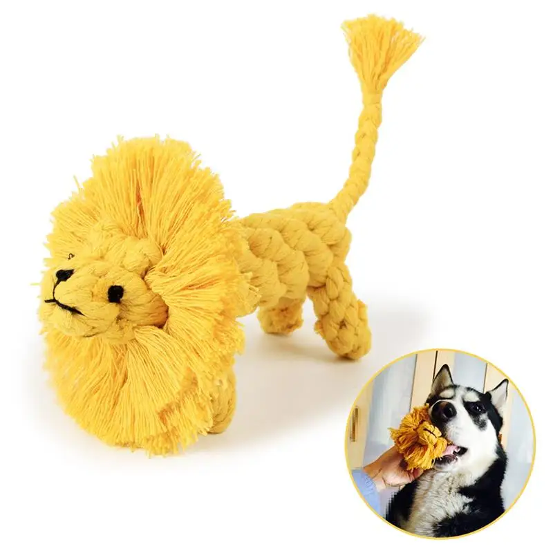 

Modeling Cotton Rope -manual Weaving Lion Shape 15.5cm Pet Dog Multi-strand Knot Resistant Molar Toy Dog Toys For Small Dogs
