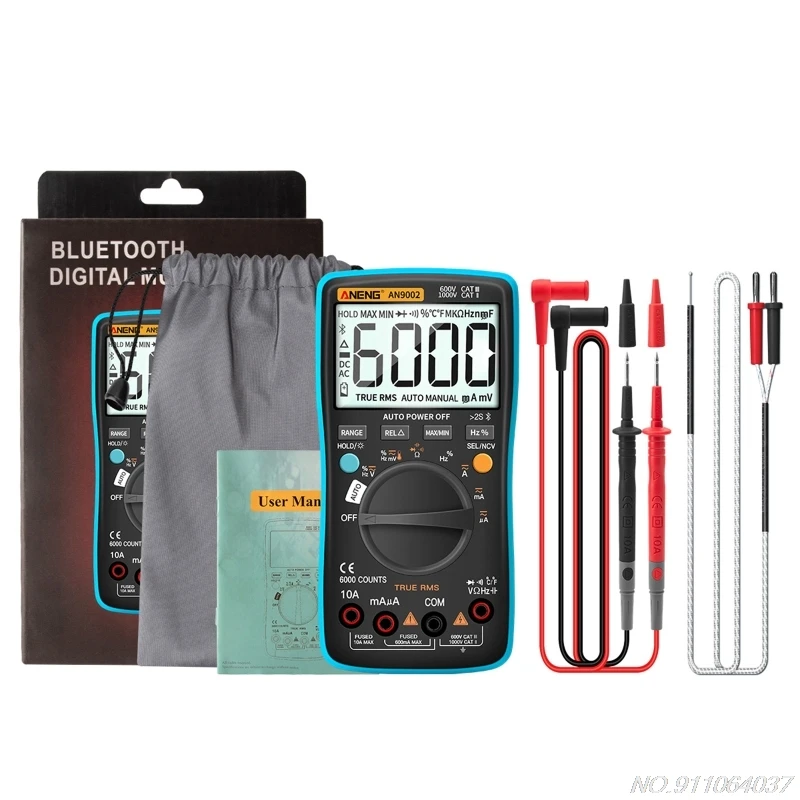 

AN9002 Digital True RMS 6000 Counts Bluetooth Multimetro AC/DC Current Voltage Tester Professional Auto-Range Multimeter D08 20