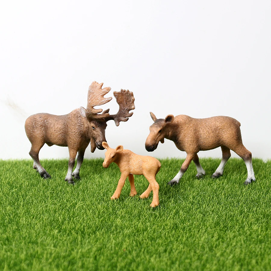 Реалистичная ручная роспись Дикая природа Wildebeest Moose игрушка фигурка модель