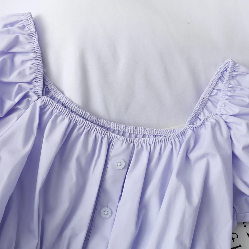 HELIAR на пуговицах Рубашка Slash шеи плиссированная блузка рубашка повседневные