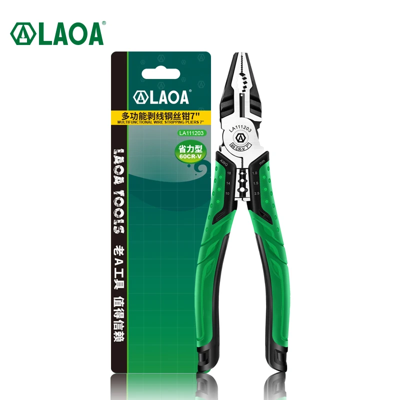 LAOA Wire Cutters Industrial Grade Hand Pliers Household Sets Multifunctional 7 inch Electrician Long Nose Diagonal Pliers