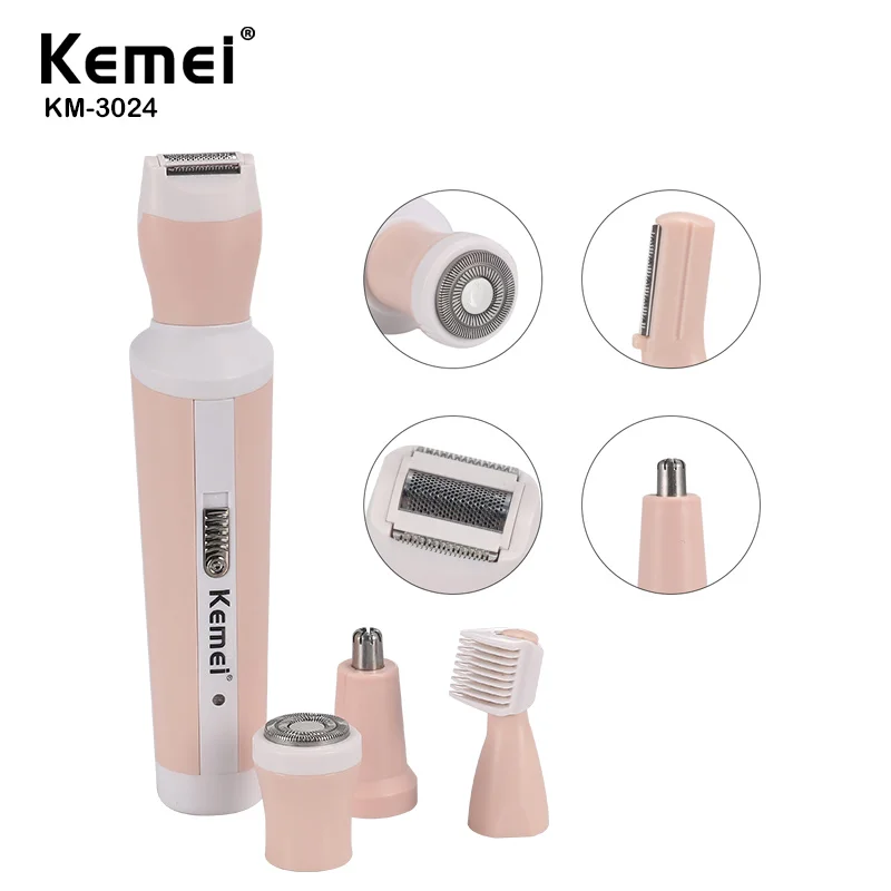 

Kemei женский эпилятор для волос на лице, комплект для удаления волос, бритва для зоны бикини, триммер для лица для женщин, носа, ушей, бровей, бр...