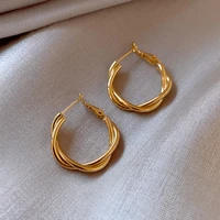 oeing 925 sterling silver pin twist shape hoop earrings for women luxury hot sale jewelry