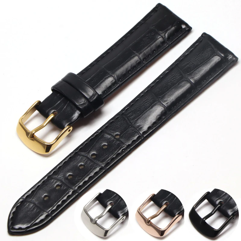 Ремешок кожаный для наручных часов водонепроницаемый коричневый браслет из